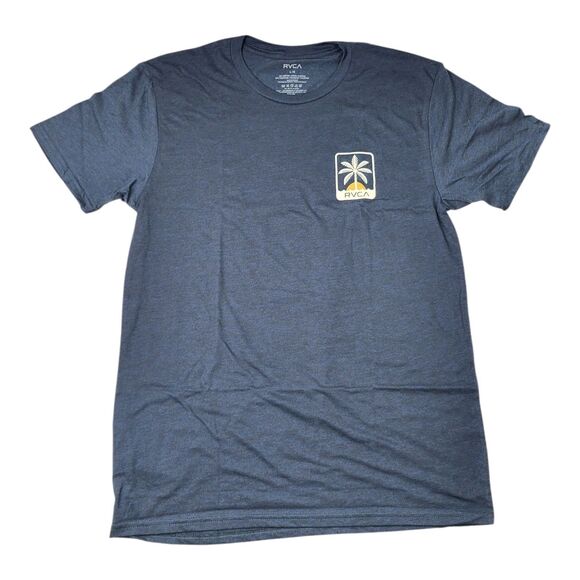 RVCA The Balance Of Opposites Palm Tree Logo Mens Double Sided T Shirt Size L - Picture 4 of 5